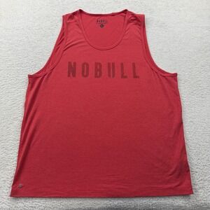 NOBULL Mens Graphic Training Tank Top Heathered Red XL USA Made Workout Gym